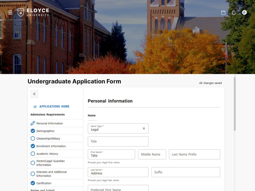 Undergraduate Application Form